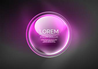 Glowing neon shiny transparent bubbles, glass circles or bio cell concept. Techno futuristic vector abstract background For Wallpaper, Banner, Background, Card, Book Illustration, landing page