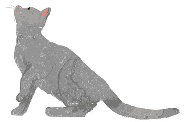 上を見上げる猫ベクター