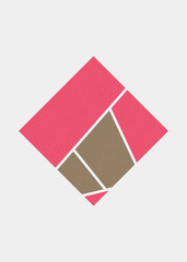 Fototapeta na wymiar Mondrian style art colorful logo design illustration