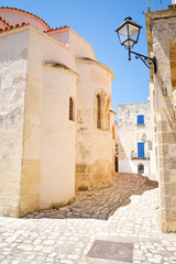 Fototapeta na wymiar Otranto street view in a beautiful sunny day, Puglia, southern Italy. Europe.