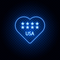 American, heart gear blue icon set. Abstract background with connected gears and icons for logistic, service, shipping, distribution, transport, market, communicate concepts