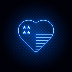American, heart gear blue icon set. Abstract background with connected gears and icons for logistic, service, shipping, distribution, transport, market, communicate concepts
