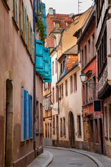 Fototapeta na wymiar Narrow street in the old town of Strasbourg, France
