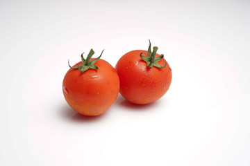 A fresh Cocktail Truss Tomatoes on white isolated background