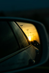 rear view mirror of car