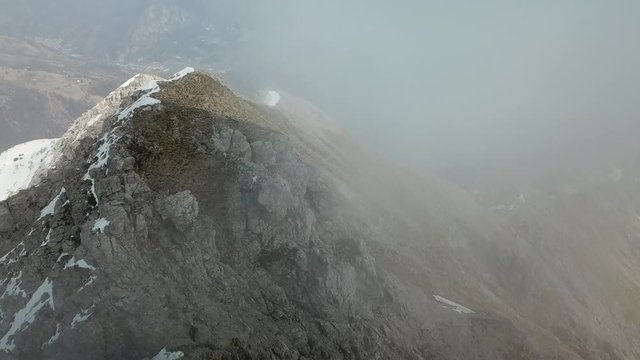 italian mountain Grignetta in the north of italy, aerial landscape view
