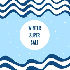 Winter Sale Blue and white snow