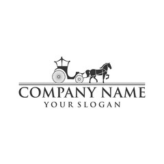 luxury logo with a classic look with a horse carriage icon suitable for retail companies and other businesses please download if you like it