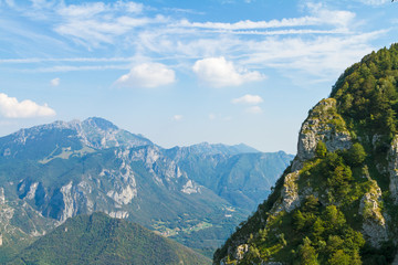 Panorama on Italian Alps in a sunny day