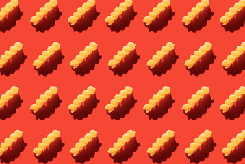 pasta pattern on a red background