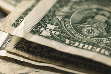 Close-up of the US dollar bills