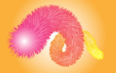 Abstract soft spiral with wool effect vector