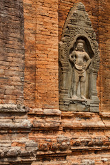 Statue at Lolei (Roluos group). Angkor archaeological park, Siem Reap in Cambodia.