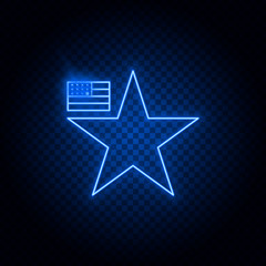 American, star, flag gear blue icon set. Abstract background with connected gears and icons for logistic, service, shipping, distribution, transport, market, communicate concepts