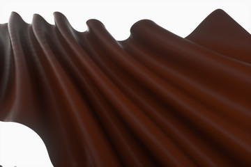 Waves of caramel and chocolate, 3d rendering.