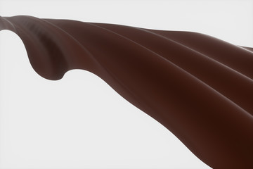 Waves of caramel and chocolate, 3d rendering.