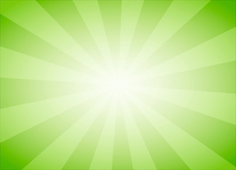 Green Nature Background with Bright glow at center for copy space - Sunburst Texture with vintage rays, Vector colorful abstract wallpaper
