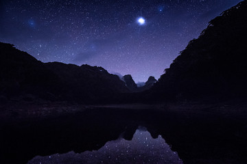 Stars on Routeburn Track, Fiordland National Park, New Zealand