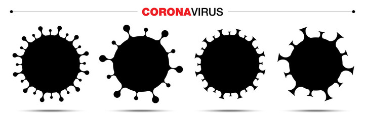 Coronavirus Covid-19 Icon set. Label or sticker for medicament, vaccine, alcogel. Novel Coronavirus 2019-nCoV symbol.Vector Icon.