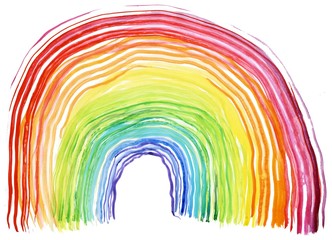 Rainbow. Watercolor rainbow on a white background.