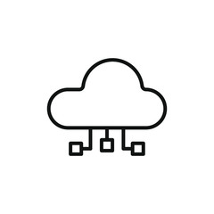 single icon of a cloud computing vector illustration