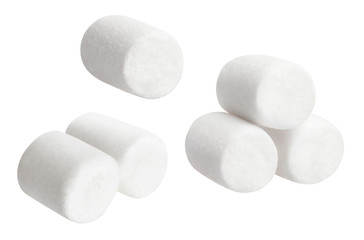 Set of marshmallows, isolated on white background