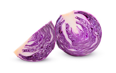 Purple cabbage isolated on a white background