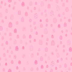doodle vector easter eggs chaotic seamless pattern