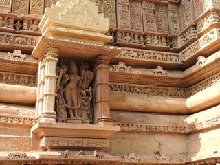 The frescoes are erotic inside the temples of the Western group including Visvanatha-Khajuraho, Madhya Pradesh, India, UNESCO heritage