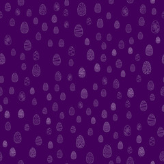 doodle vector easter eggs chaotic seamless pattern