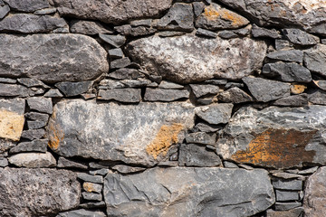 Old gray stone wall