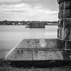 Old piers in a river