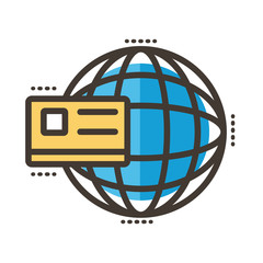 credit card with sphere browser line and fill style