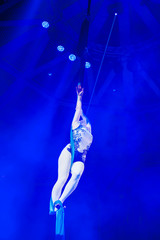 Air acrobat in the circus