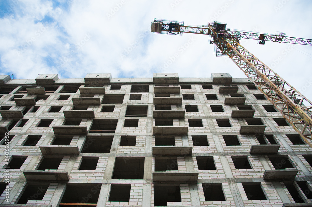 Wall mural construction of multi-storey residential building