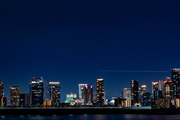 Fototapeta na wymiar Osaka skyline at night