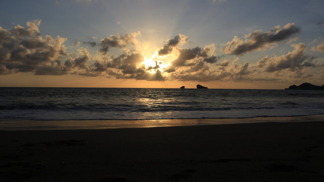 This photo is one of the beautiful sunset photos on one of the beaches in Malang