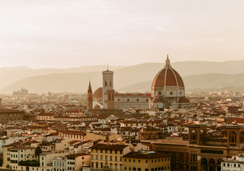 Florence Duomo view at sunset