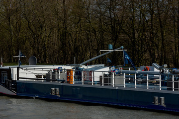 cargo ship in the ems-canal, germany