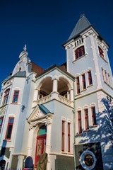 rostock, germany - sanierter altbau in der altstadt