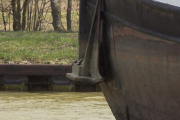 boat anchor, cargo boat in the ems-canal
