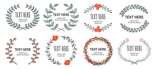 ボタニカル 手描き風 フレーム