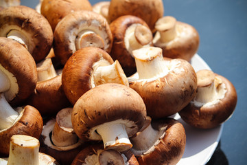 A pile of fresh mushrooms