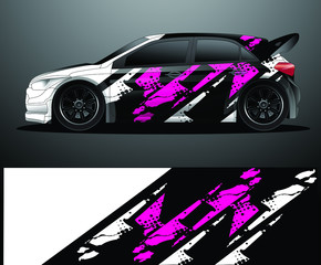 Rally car decal graphic wrap vector, abstract background