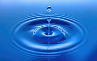 Blue Water Drop Splash