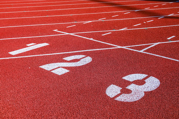 Athletic running track for running race. Sport and excercise concept.