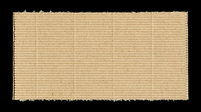 Corrugated Cardboard background texture isolated on black
