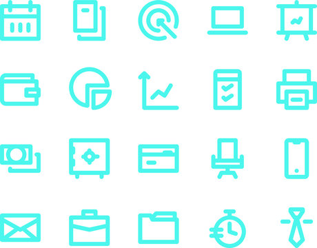 bussiness and management icon set fo rany purpose website app presentation
