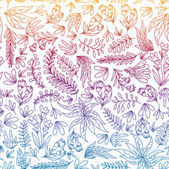 Fototapeta premium Hand vector drawn floral, leaves elements. Pattern for logo, greeting card, wedding design.
