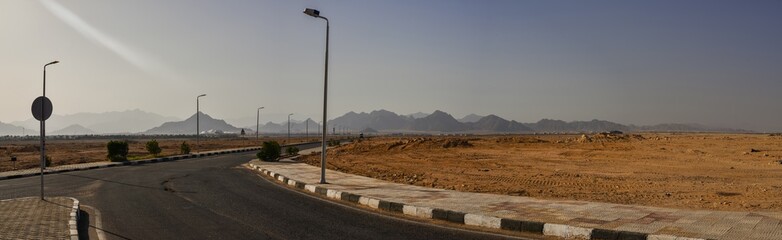 beautiful panorama desert and sea in Egypt . 2020